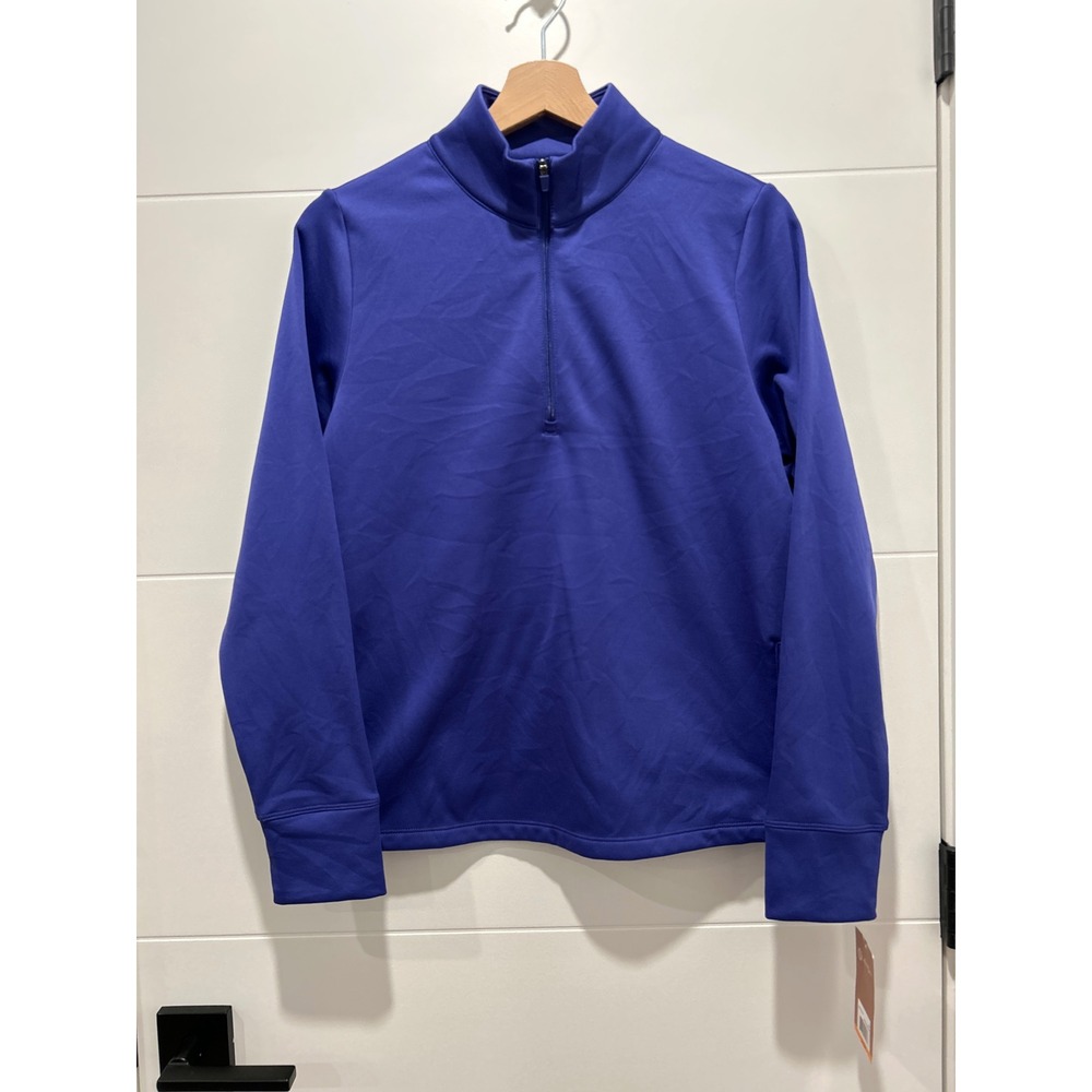 Ben Hogan Womens Royal Blue Quarter Zip Performance Pullover Fleece Size Small